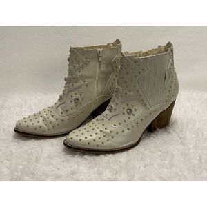 Coconuts By Matisse‎ Woman's Studded Western Ankle Boot 9.5 Exc Cond Zip Up